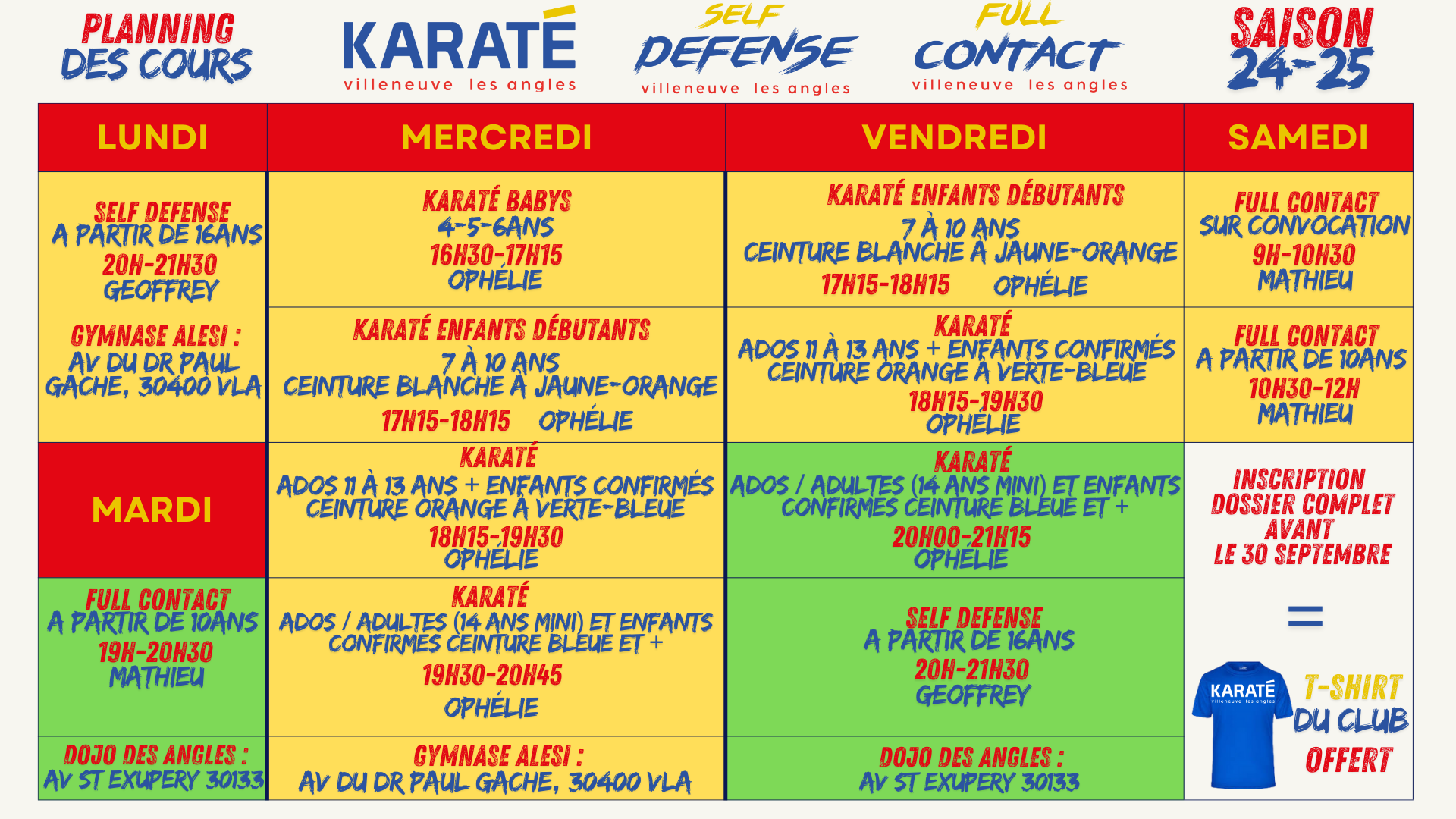 Planning judo et cross training 24 27